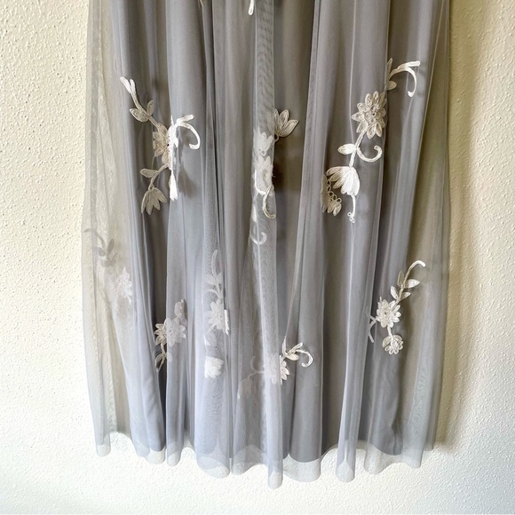 Anthropology BHLDN Bethany Bridesmaid Dress Size 2 US Gray Fairy Core Wedding - Picture 5 of 16